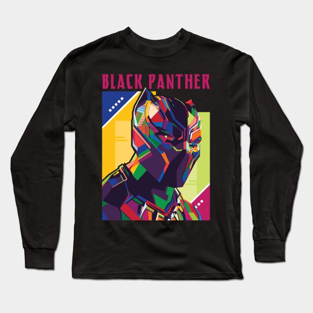 BLACK PANTHER WPAP FANART Long Sleeve T-Shirt by Alanside